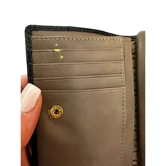 Lodis Women's Black Leather Bank Card Holder Snap Leather Wallet‎ - Picture 4 of 5